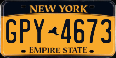 NY license plate GPY4673