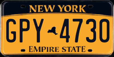 NY license plate GPY4730