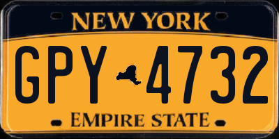 NY license plate GPY4732