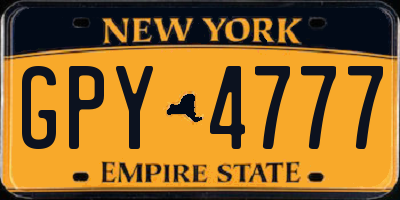 NY license plate GPY4777