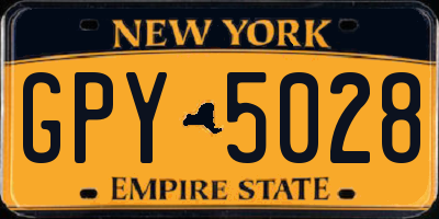 NY license plate GPY5028