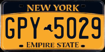 NY license plate GPY5029