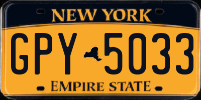 NY license plate GPY5033