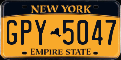 NY license plate GPY5047