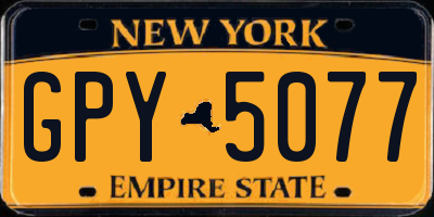 NY license plate GPY5077