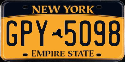 NY license plate GPY5098