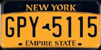 NY license plate GPY5115