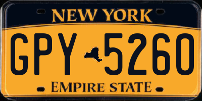 NY license plate GPY5260