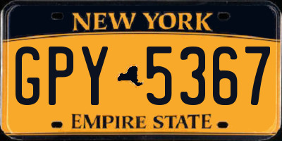 NY license plate GPY5367
