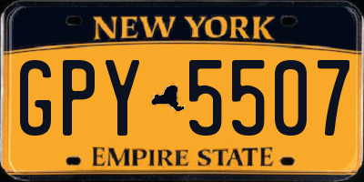 NY license plate GPY5507