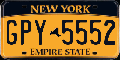 NY license plate GPY5552