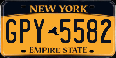 NY license plate GPY5582