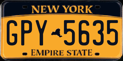 NY license plate GPY5635