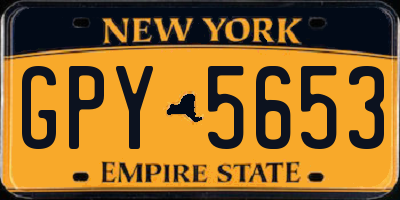 NY license plate GPY5653