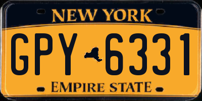 NY license plate GPY6331
