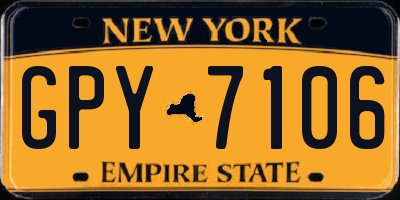 NY license plate GPY7106