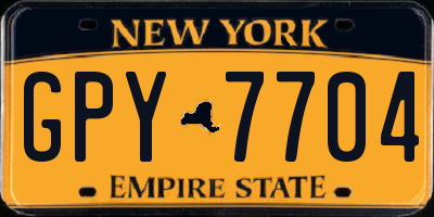 NY license plate GPY7704