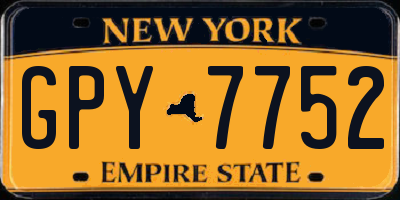 NY license plate GPY7752