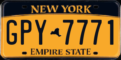 NY license plate GPY7771