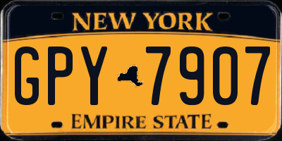 NY license plate GPY7907