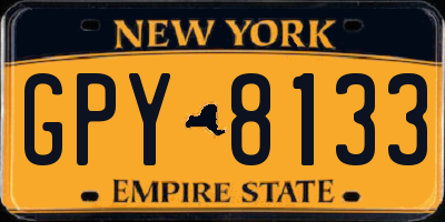 NY license plate GPY8133