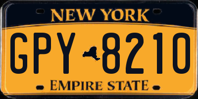NY license plate GPY8210