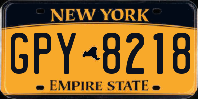 NY license plate GPY8218