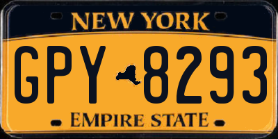 NY license plate GPY8293