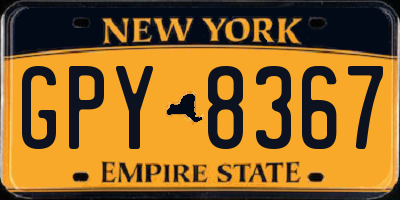 NY license plate GPY8367