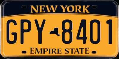 NY license plate GPY8401