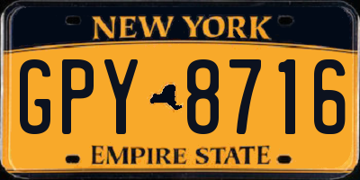 NY license plate GPY8716