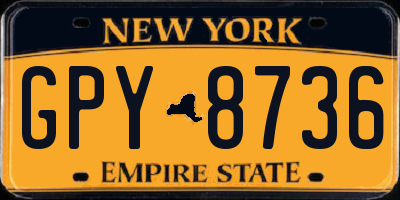 NY license plate GPY8736