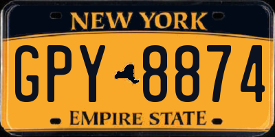 NY license plate GPY8874