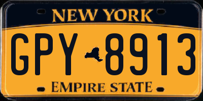 NY license plate GPY8913