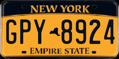 NY license plate GPY8924