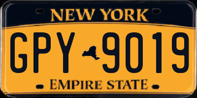 NY license plate GPY9019