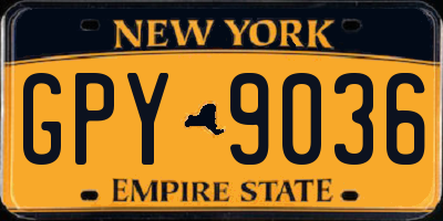 NY license plate GPY9036