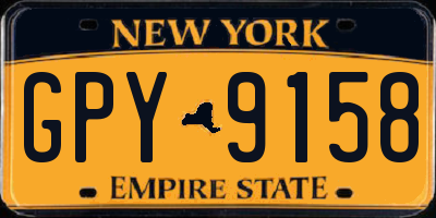 NY license plate GPY9158