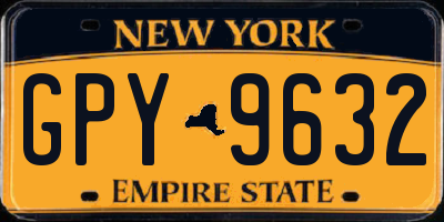 NY license plate GPY9632