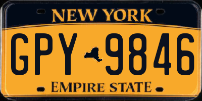 NY license plate GPY9846