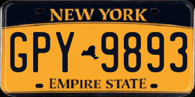 NY license plate GPY9893