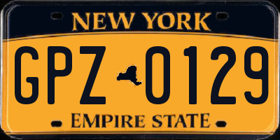 NY license plate GPZ0129