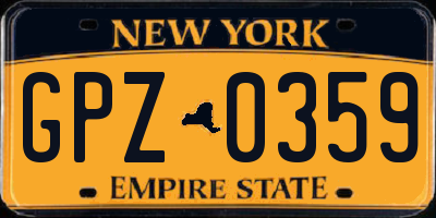 NY license plate GPZ0359