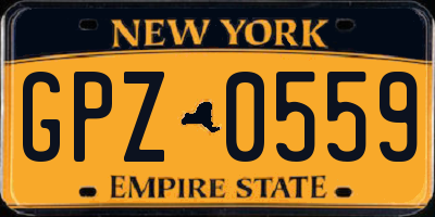 NY license plate GPZ0559