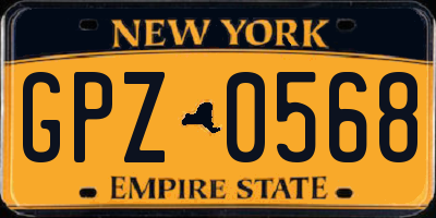 NY license plate GPZ0568
