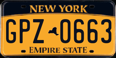 NY license plate GPZ0663