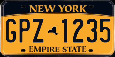 NY license plate GPZ1235