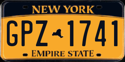 NY license plate GPZ1741
