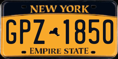 NY license plate GPZ1850