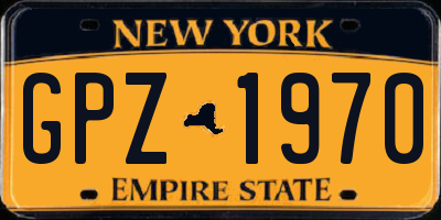 NY license plate GPZ1970